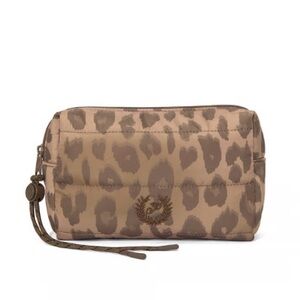 PINK Victoria's Secret Leopard Print Quilted Puffer Cosmetic Bag